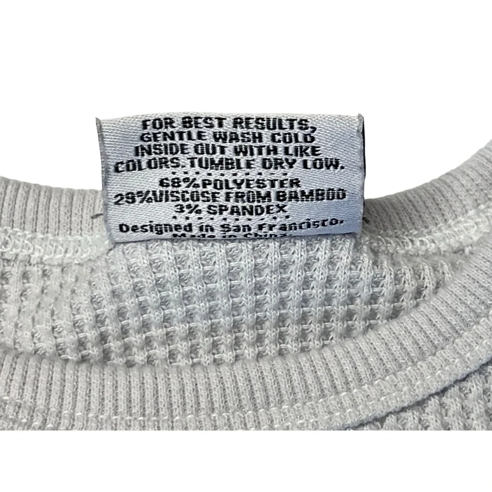 Little Bum Bums Bamboo Gray Waffle Knit‎ Top 12-18 months Long Sleeves Babycore